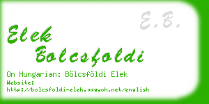 elek bolcsfoldi business card