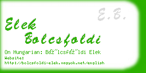 elek bolcsfoldi business card